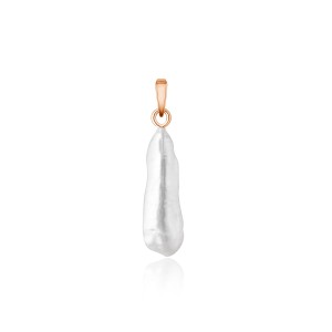 Pandantiv perla naturala biwa alba si argint placat cu aur roz DiAmanti MS24492GP_W-G (Argint 925‰ 0,13 g.)